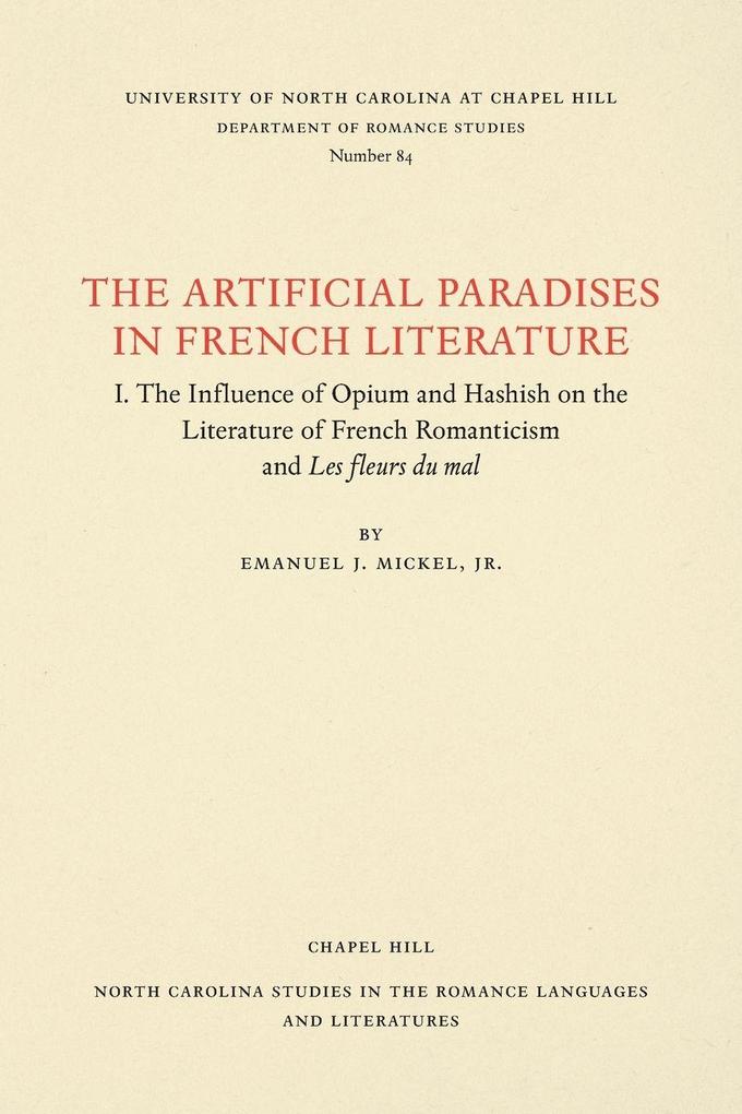The Artificial Paradises in French Literature