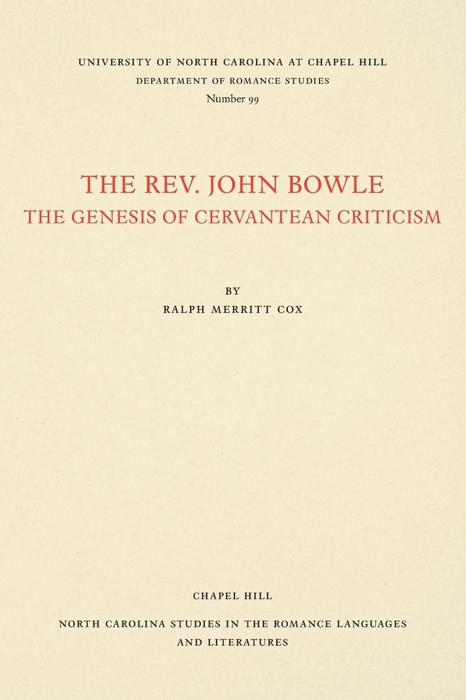 The Rev. John Bowle