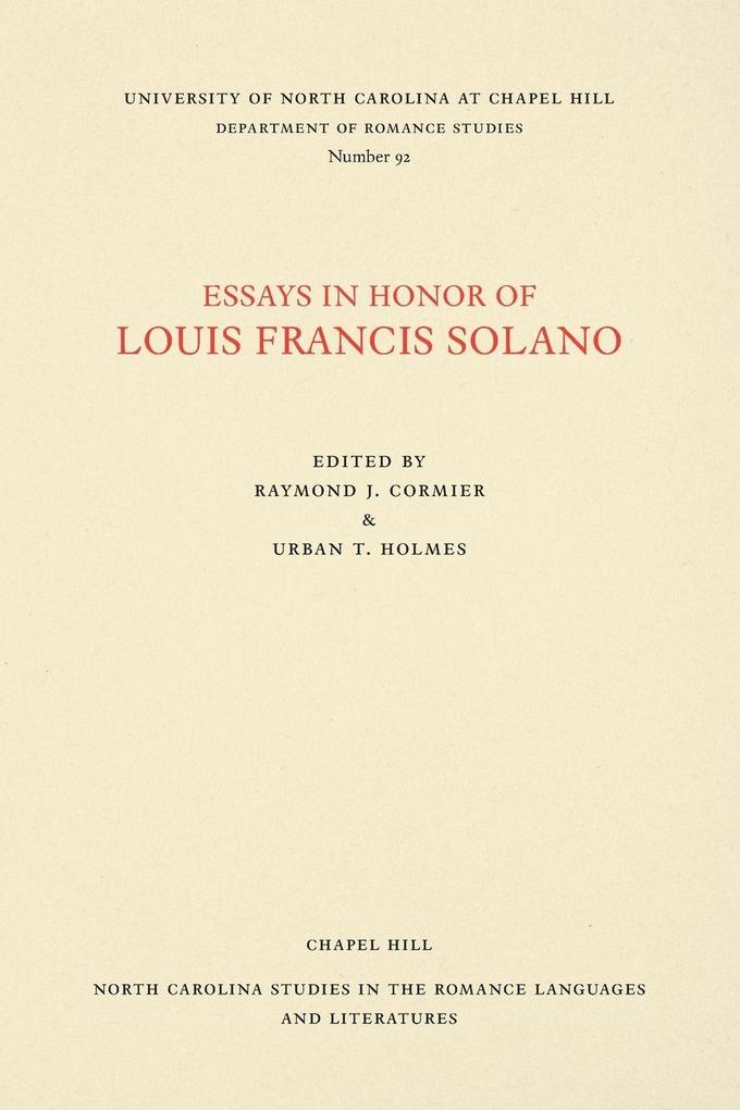 Essays in Honor of Louis Francis Solano