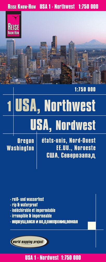 Reise Know-How Landkarte USA 01 Nordwest (1:750.000) : Washington und Oregon
