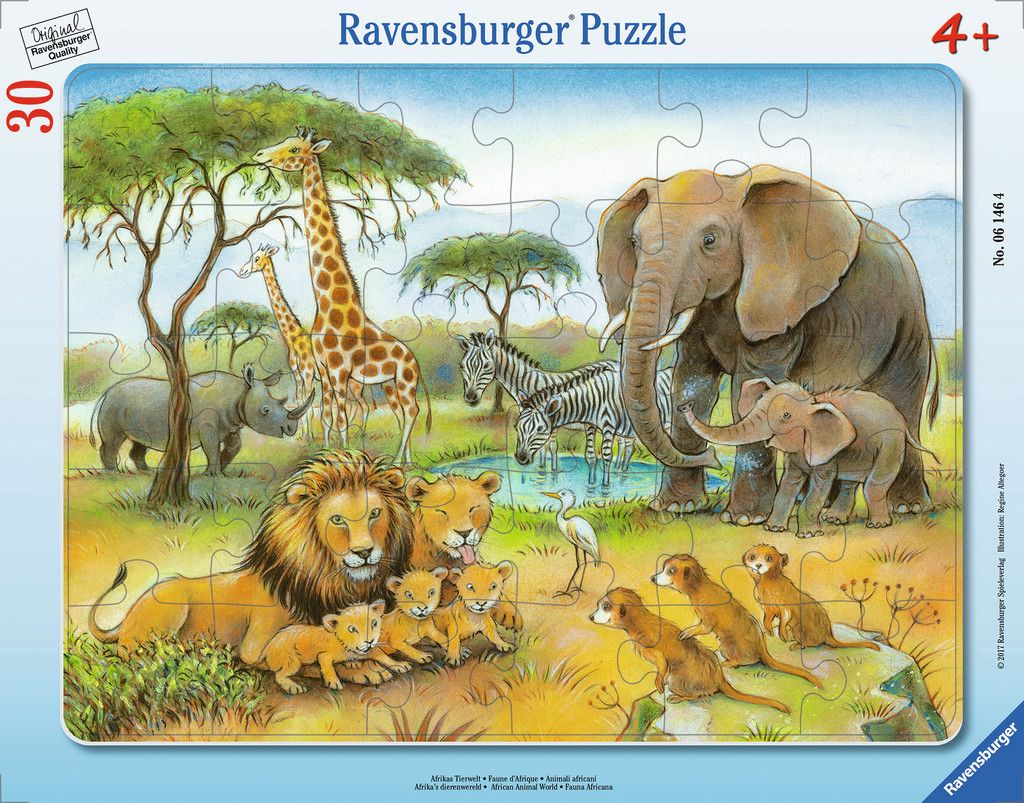Image of Rahmen-Puzzle, 30 Teile, 32,5x24,5 cm, Afrikas Tierwelt
