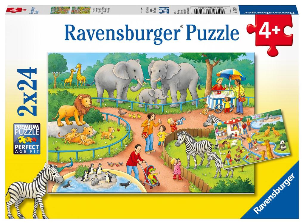 Ravensburger - Ein Tag im Zoo 2 x 24 Teile