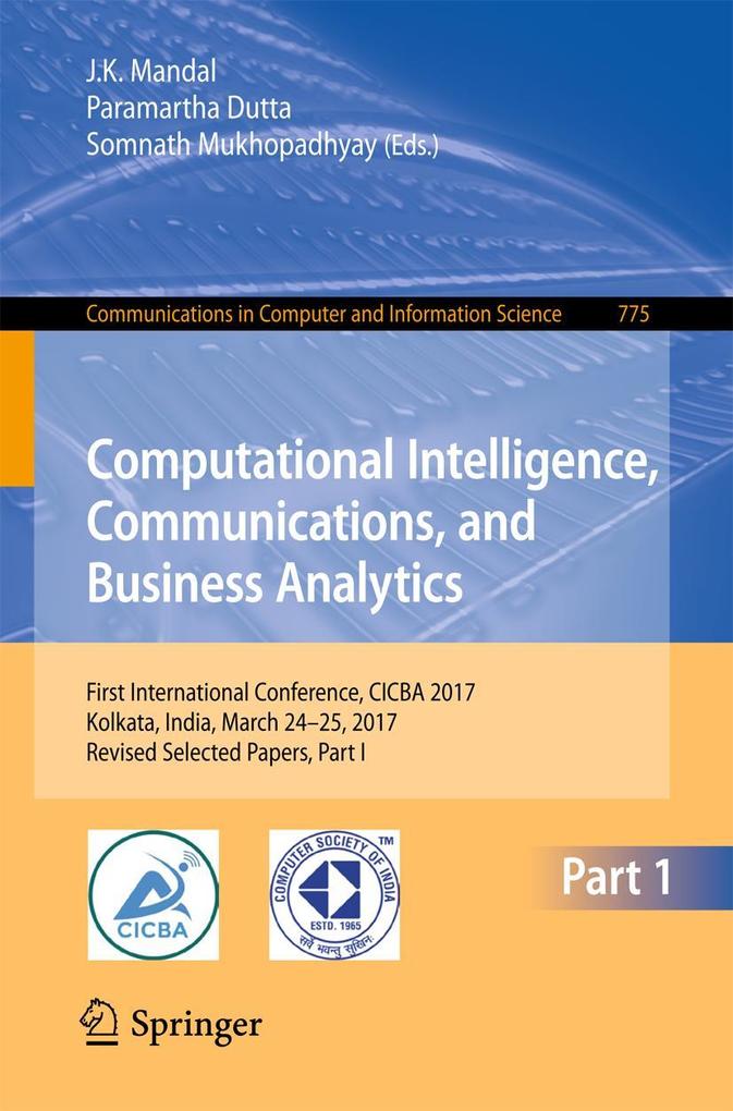 Computational Intelligence Communications and Business Analytics