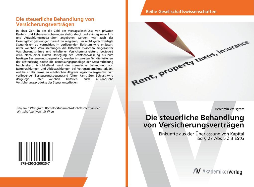 Die steuerliche Behandlung von Versicherungsverträgen