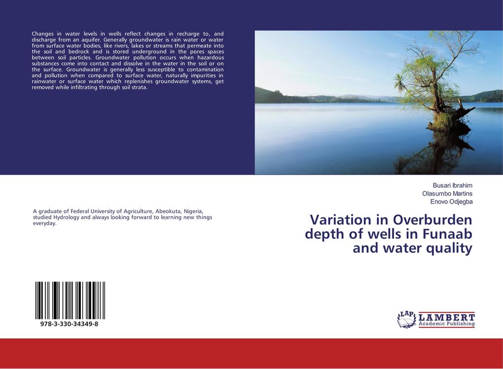 Variation in Overburden depth of wells in Funaab and water quality
