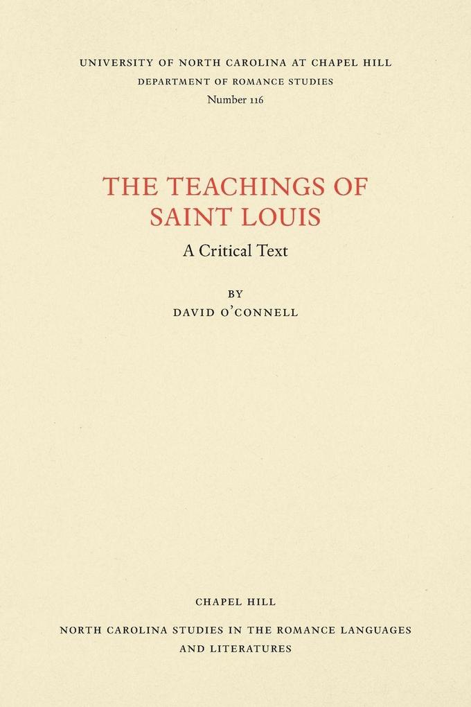 The Teachings of Saint Louis