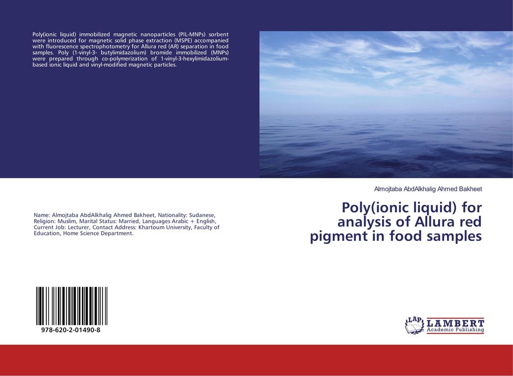 Poly(ionic liquid) for analysis of Allura red pigment in food samples