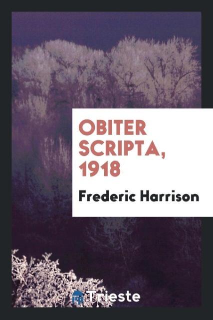 Obiter scripta 1918