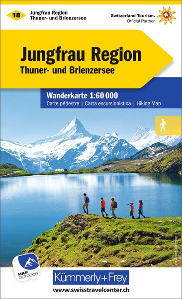 KuF Schweiz Wanderkarte 18 Jungfrau Region 1 : 60 000