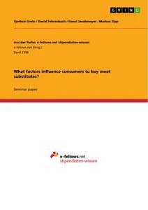 What factors influence consumers to buy meat substitutes?