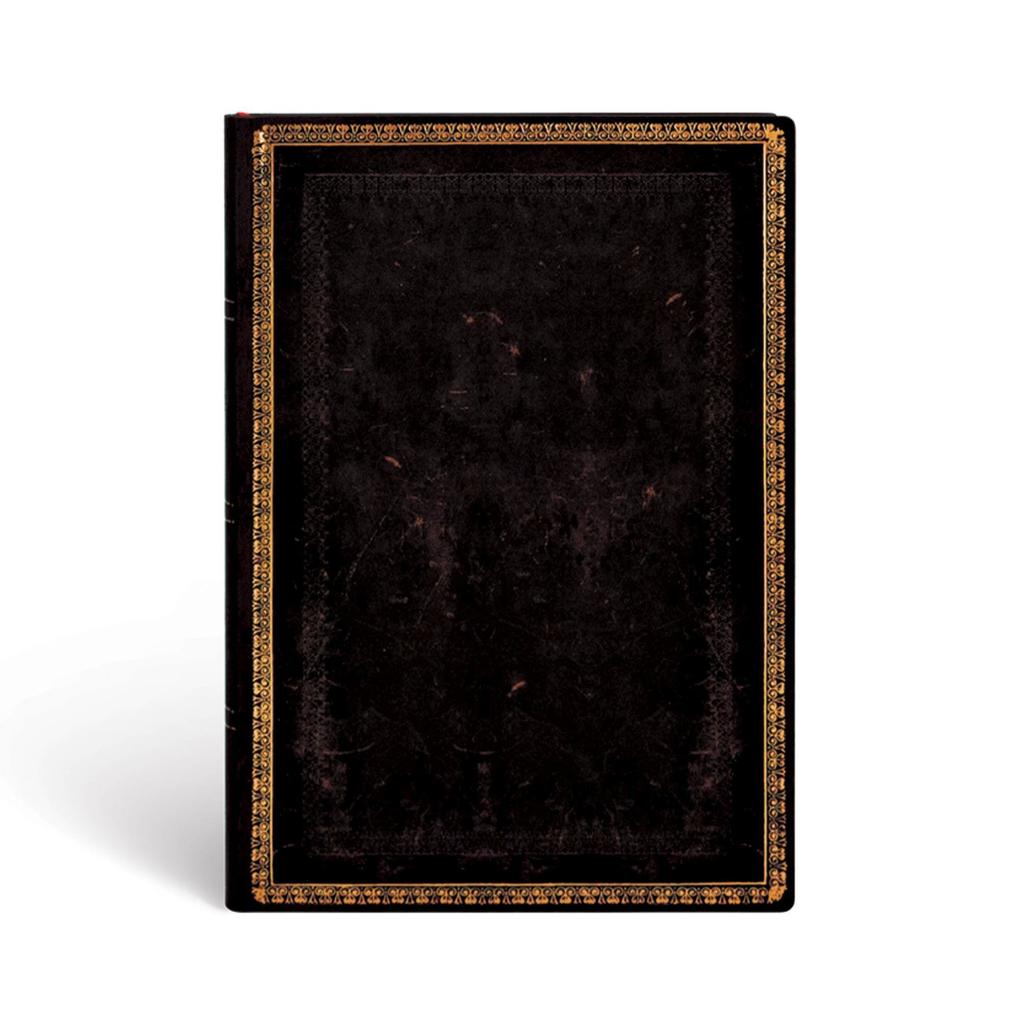 Paperblanks | Black Moroccan | Old Leather Collection | Softcover Flexi | Midi | Lined | 176 Pg | 100 GSM
