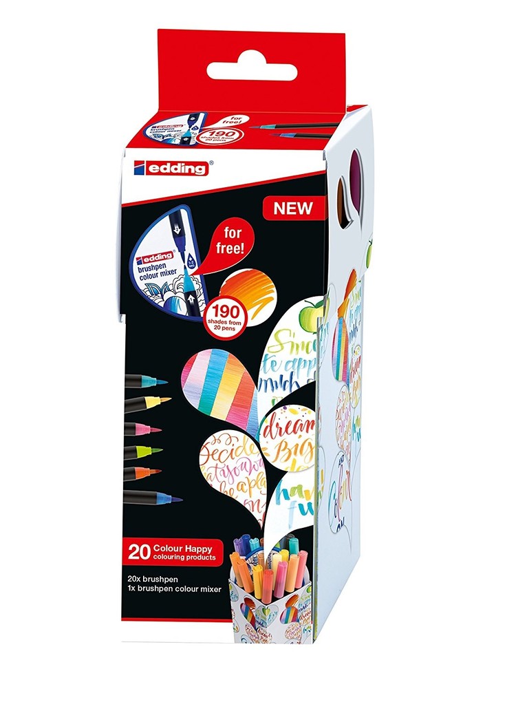 edding 1340 Pinselstifte Brushpen Colour Happy Set 20er Set