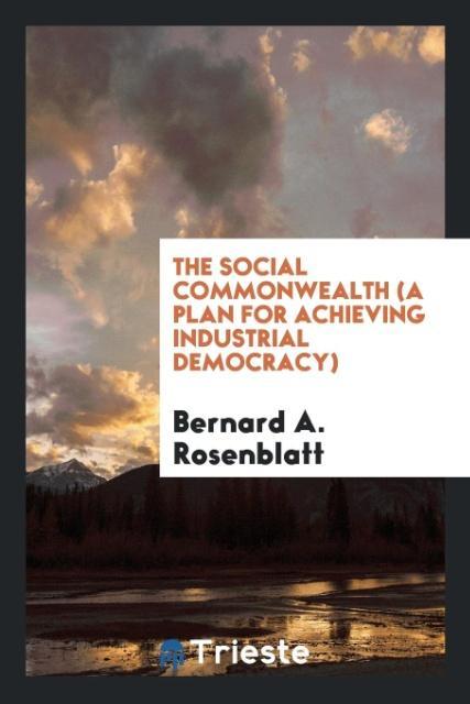The social commonwealth (a plan for achieving industrial democracy) als Taschenbuch von Bernard A. Rosenblatt