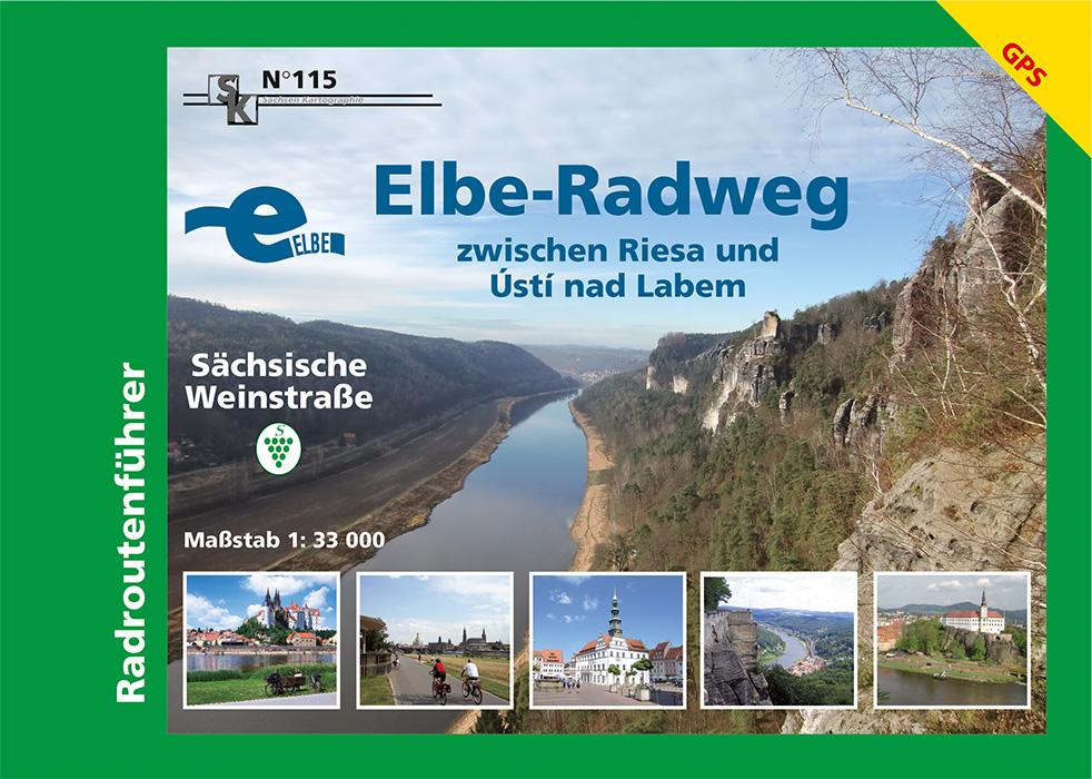 Elbe-Radweg zwischen Riesa und Ustí nad Labem - Sächsische Weinstraße 1 : 33 000
