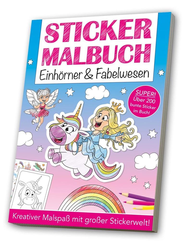 Image of Stickermalbuch Einhörner & Fabelwesen, Kartoniert (TB)