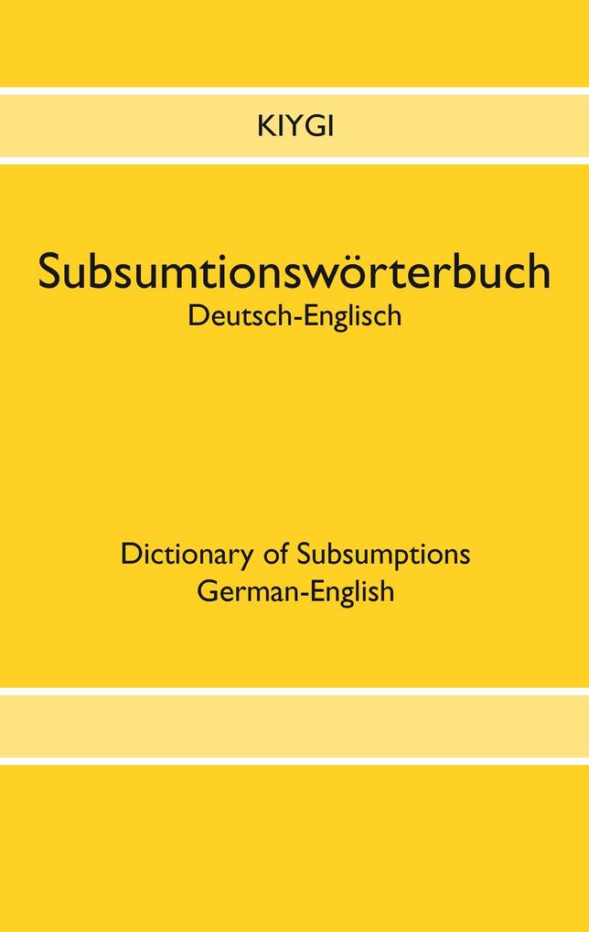 Subsumtionswörterbuch Deutsch-Englisch
