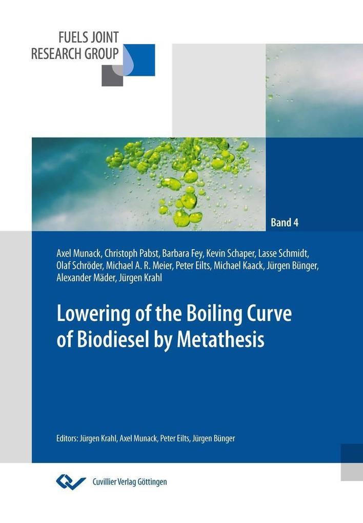 Lowering of the boiling curve of biodiesel by metathesis