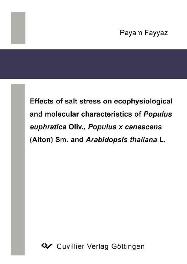 Effects of salt stress on ecophysiological and molecular characteristics of Populus euphratica Oliv. Populus x canescens (Aiton) Sm. and Arabidopsis thaliana L.