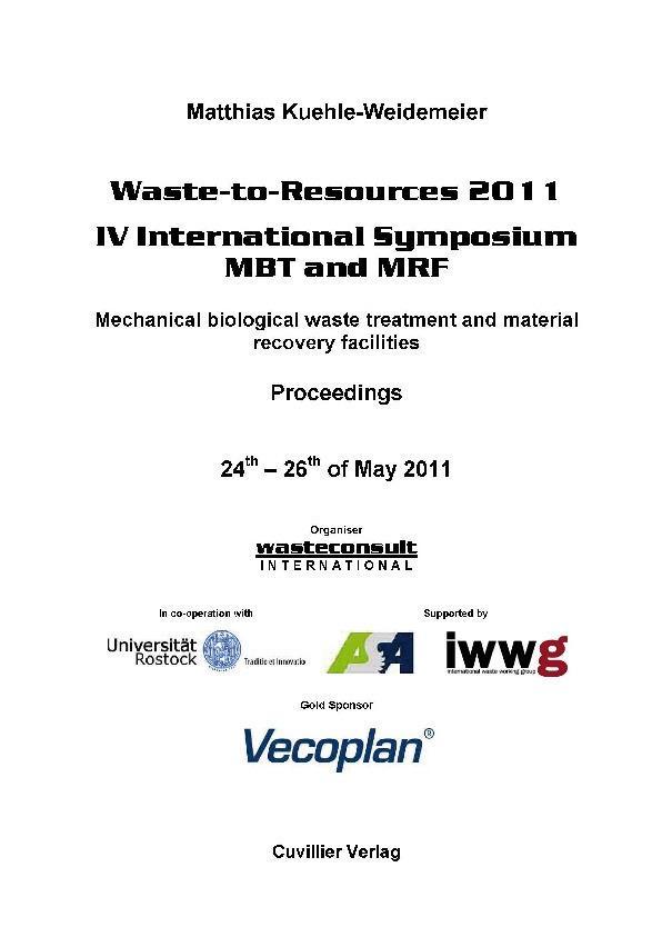 Waste-to-Resources 2011- IV International Symposium MBT and MRF