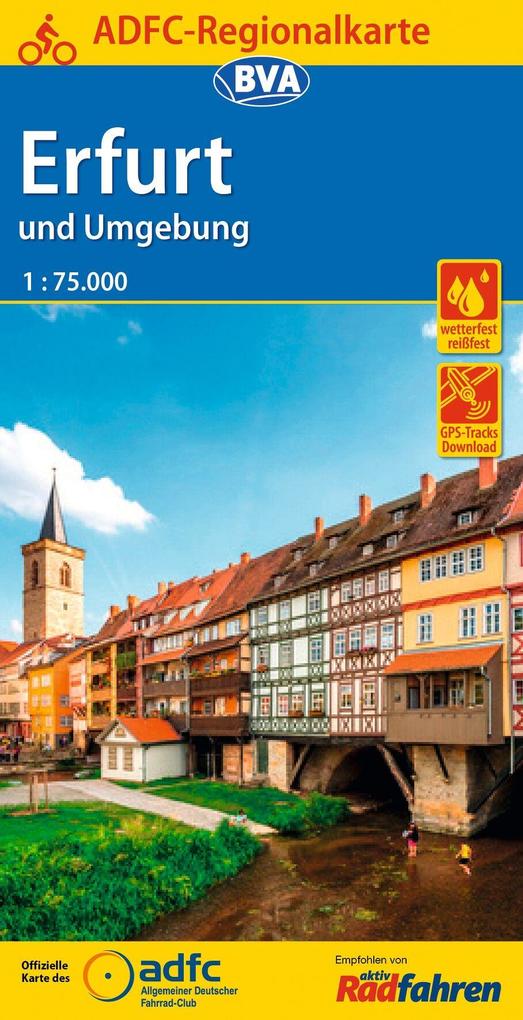 ADFC-Regionalkarte Erfurt und Umgebung 1:75.000