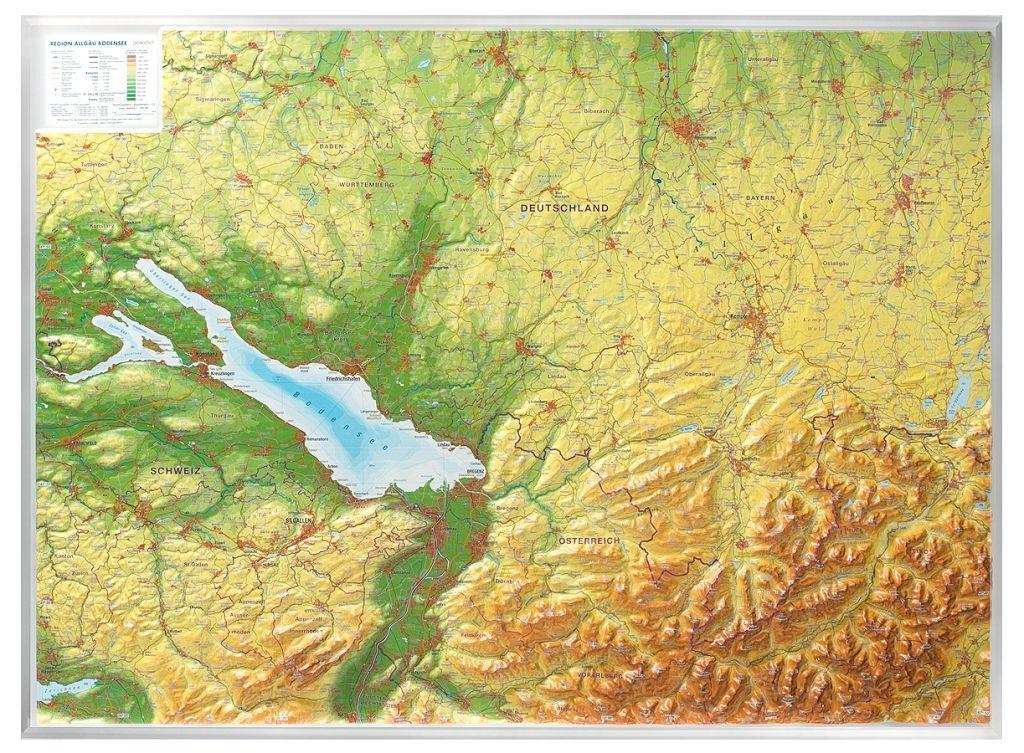 Relief Allgäu Bodensee 1:200.000 Reliefkarte