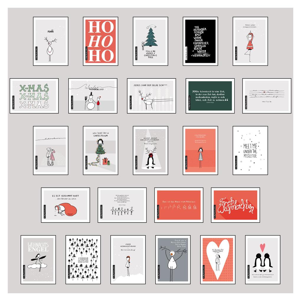 Image of 25 handgemachte Weihnachtskarten Teil 1