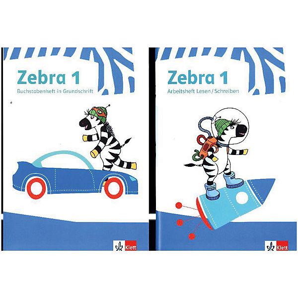 Zebra 1. Paket: Buchstabenheft in Grundschrift Arbeitsheft Lesen/Schreiben