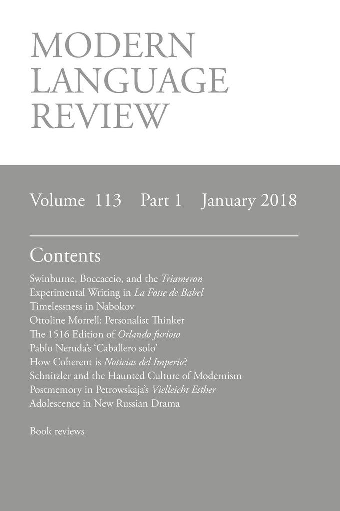 Modern Language Review (113