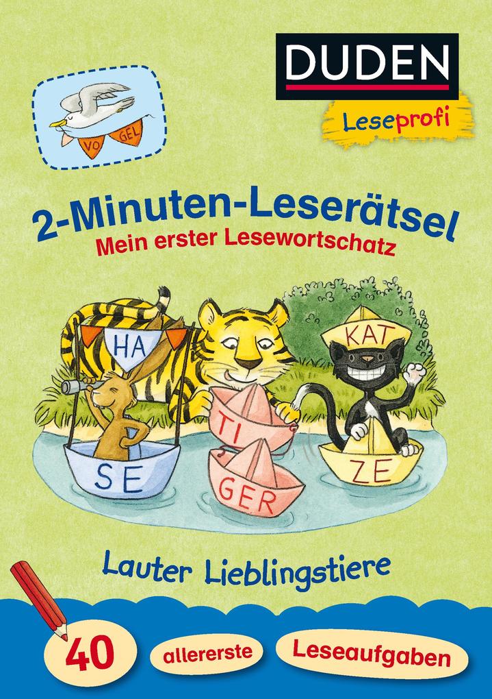 Image of Duden Leseprofi - 2-Minuten-Leserätsel: Mein Erster Lesewortschatz. Lauter Lieblingstiere - Ulrike Holzwarth-Raether, Ute Müller-Wolfangel, Kartoniert
