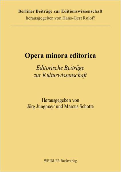 Opera minora editorica