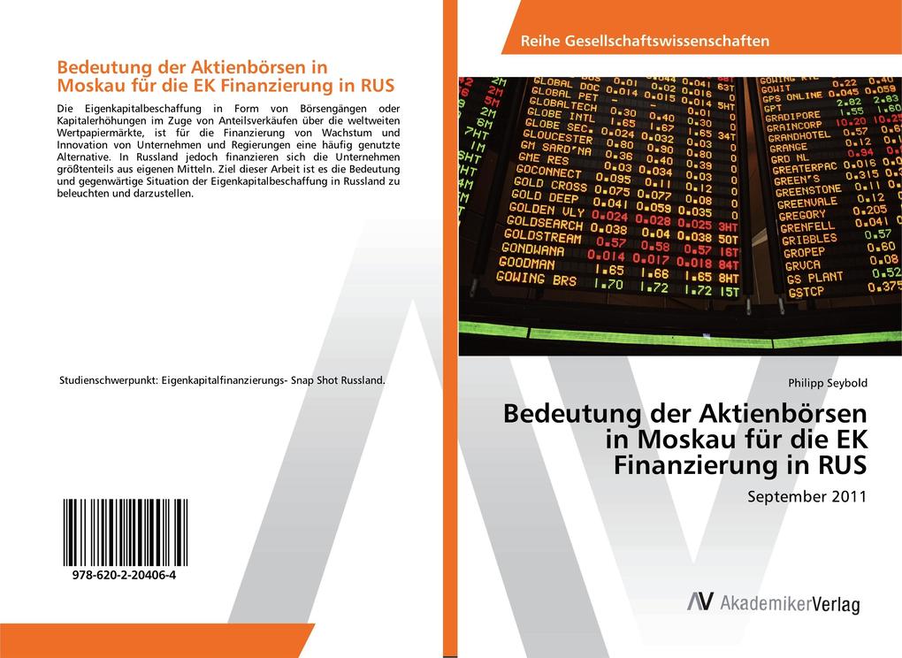 Bedeutung der Aktienbörsen in Moskau für die EK Finanzierung in RUS