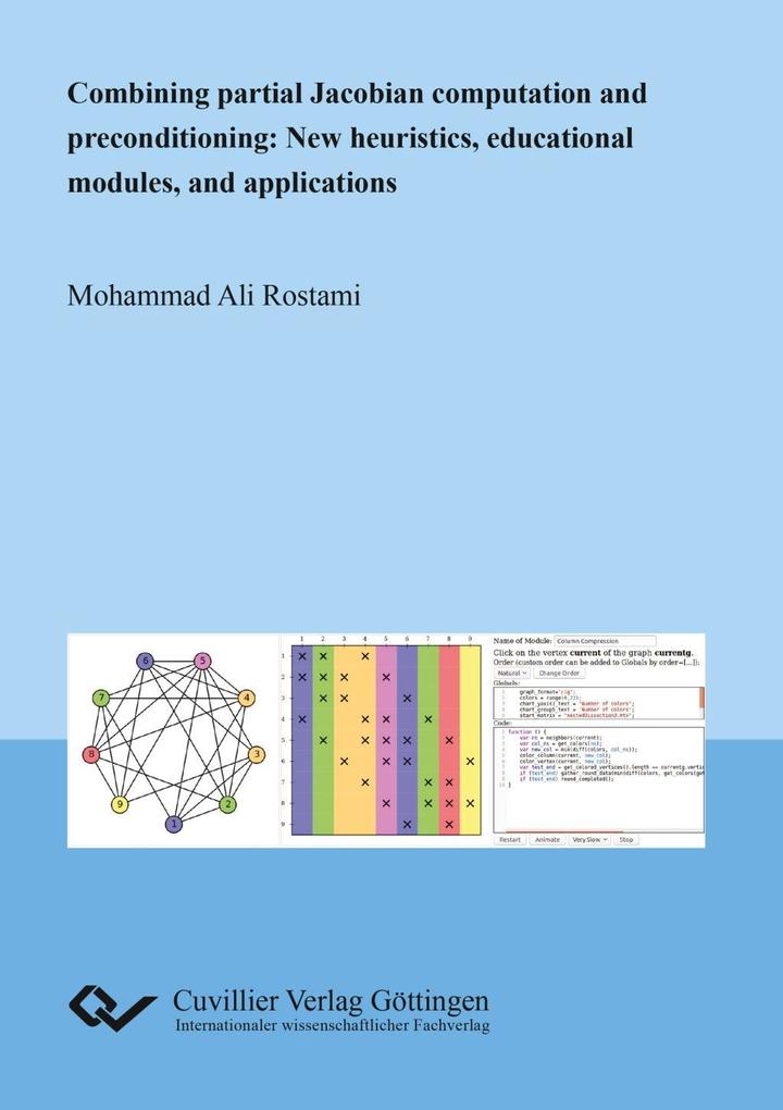 Combining partial Jacobian computation and preconditioning: New heuristics educational modules and applications