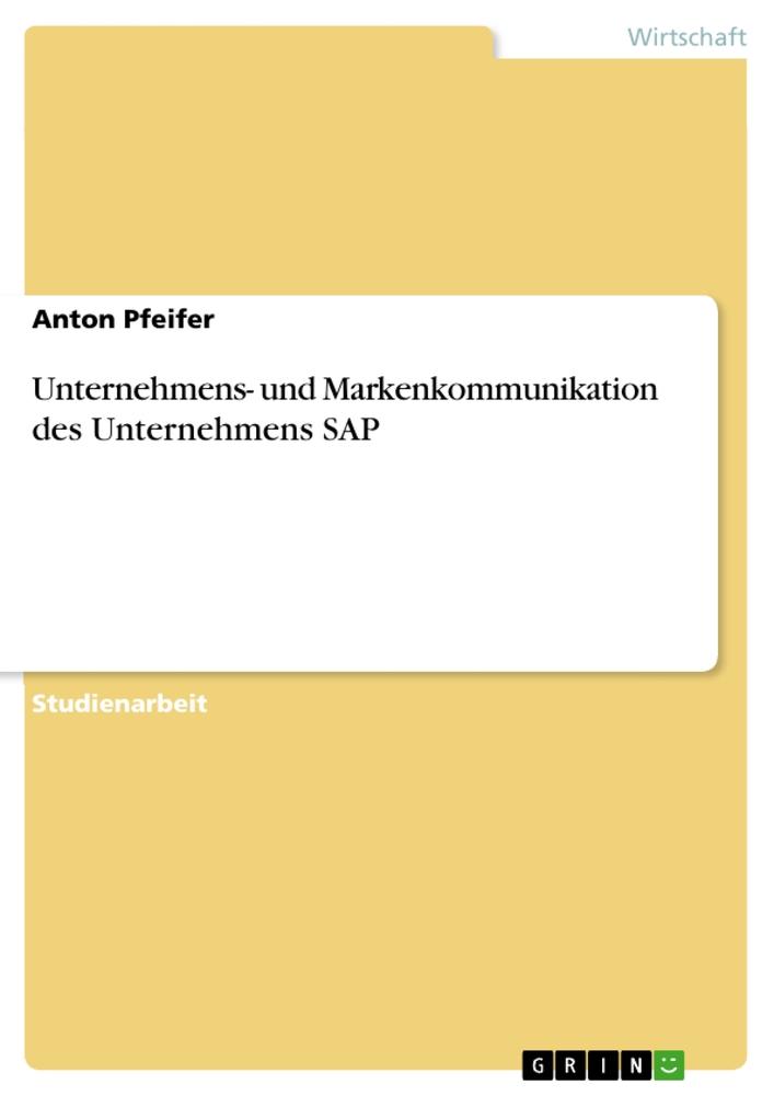 Unternehmens- und Markenkommunikation des Unternehmens SAP