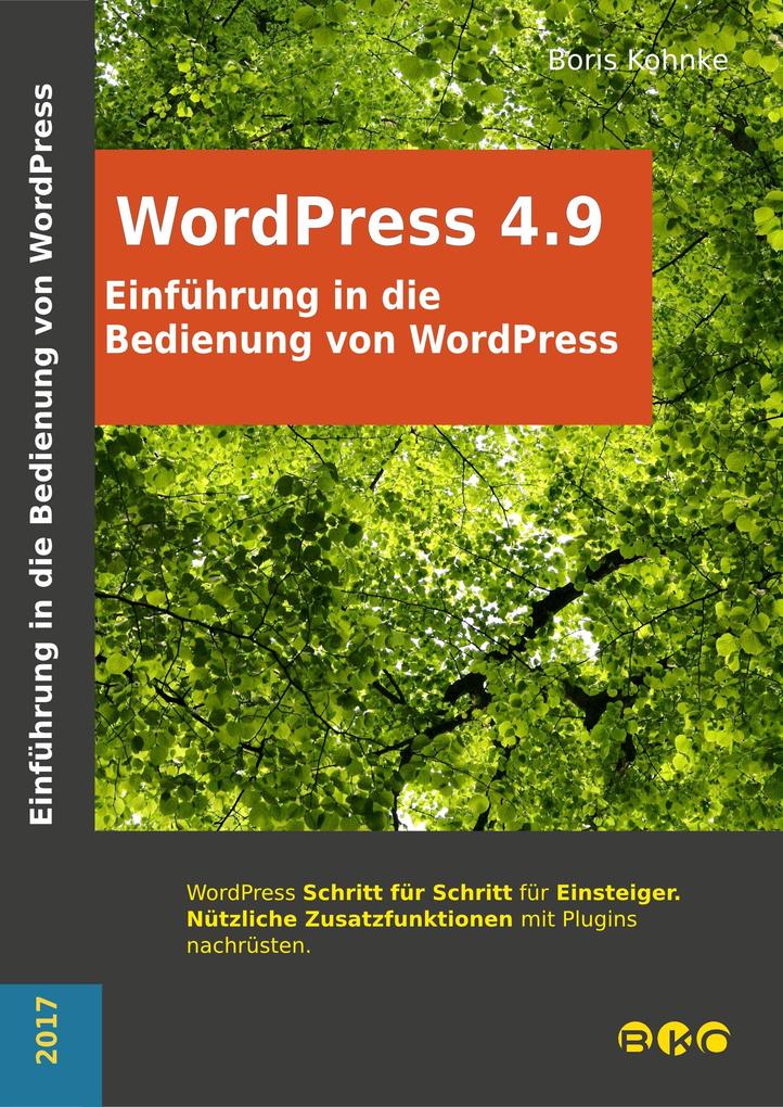 Einführung in die Bedienung von WordPress 4.9