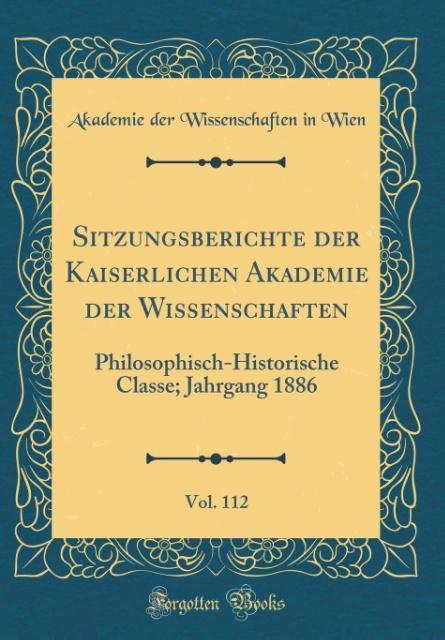 Sitzungsberichte der Kaiserlichen Akademie der Wissenschaften, Vol. 112 als Buch von Akademie Der Wissenschaften In Wien - Akademie Der Wissenschaften In Wien