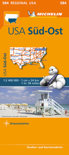 Michelin USA Süd-Ost. Straßen- und Tourismuskarte 1:2.400.000