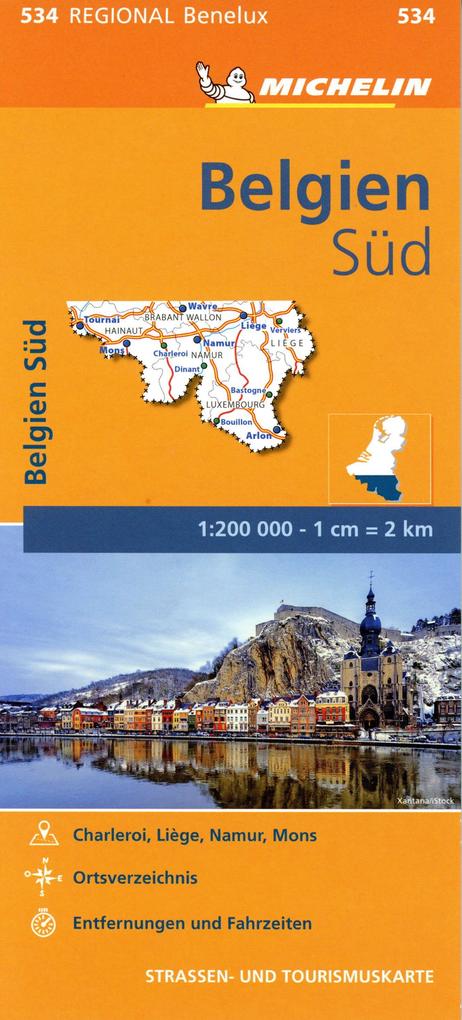 Michelin Belgien Süd. Straßen- und Tourismuskarte 1:200.000