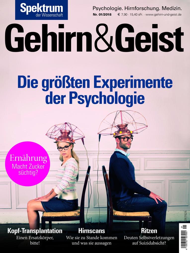 Gehirn&Geist 1/2018 Die größten Experimente der Psychologie