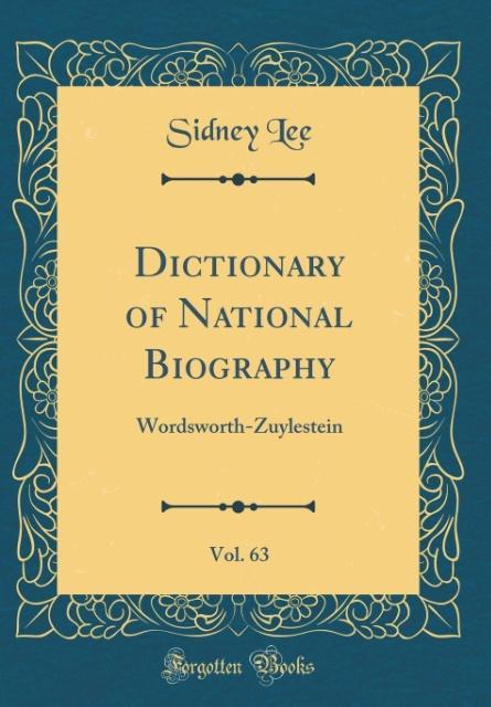 Dictionary of National Biography, Vol. 63 als Buch von Sidney Lee - Sidney Lee