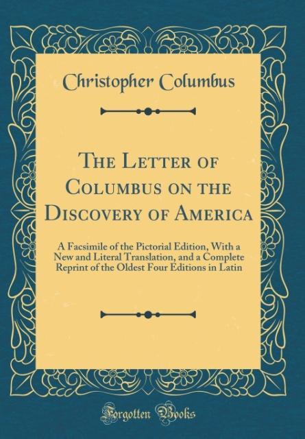 The Letter of Columbus on the Discovery of America als Buch von Christopher Columbus - Christopher Columbus