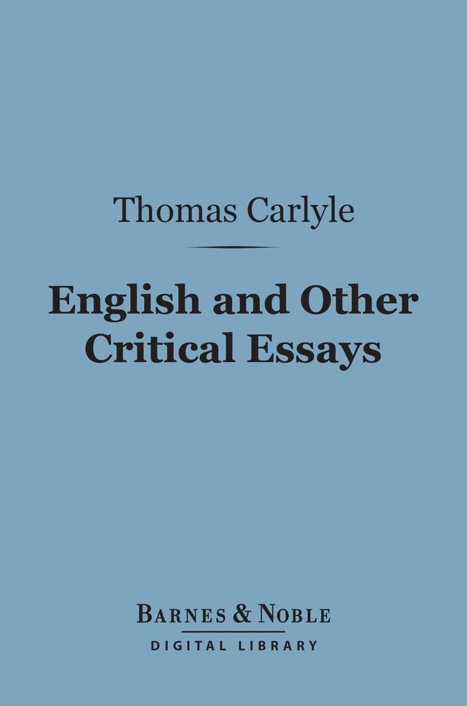 English and Other Critical Essays (Barnes & Noble Digital Library)