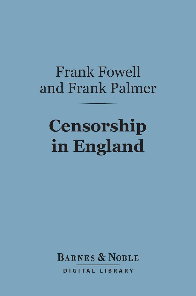 Censorship in England (Barnes & Noble Digital Library)