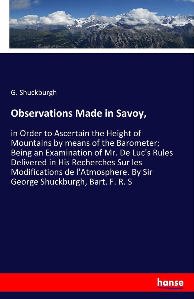 Observations Made in Savoy