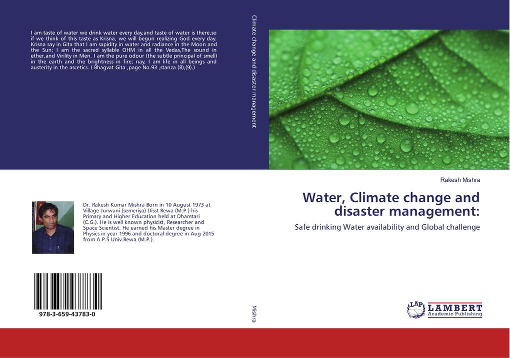 Water Climate change and disaster management:
