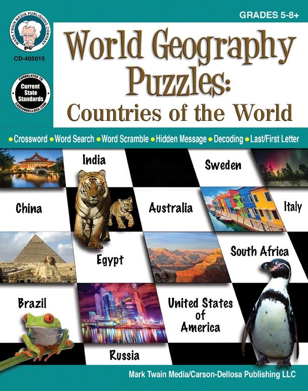 World Geography Puzzles: Countries of the World Grades 5 - 12