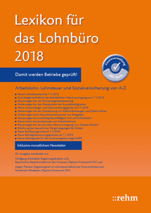 Ebook, Lexikon für das Lohnbüro 2018 als eBook Download von Wolfgang Schönfeld, Jürgen Plenker
