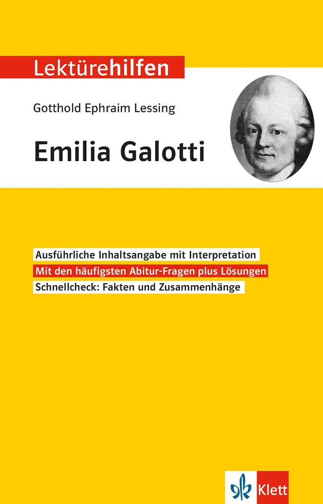 Lektürehilfen Gotthold Ephraim Lessing Emilia Galotti