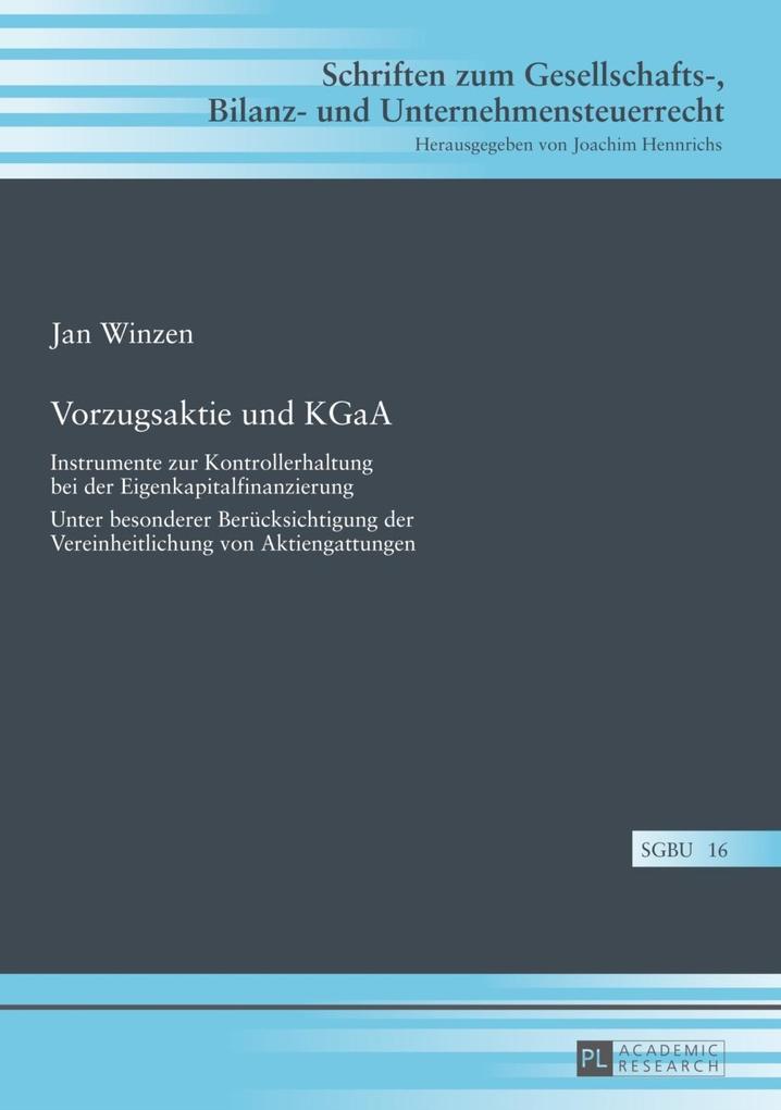 Vorzugsaktie und KGaA als eBook Download von Jan Winzen - Jan Winzen