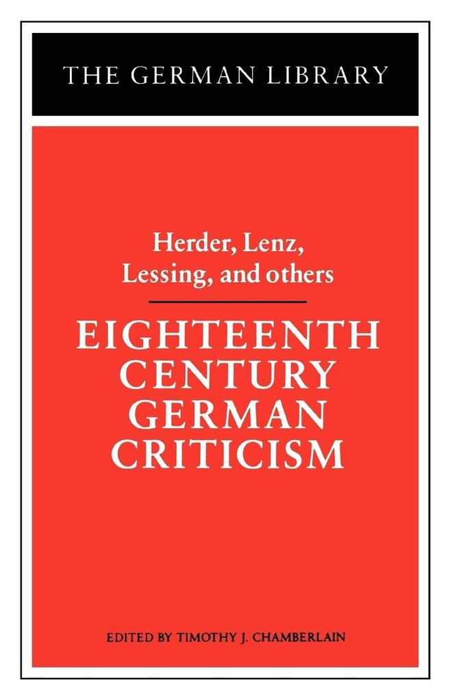 Eighteenth Century German Criticism