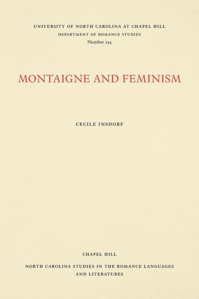 Montaigne and Feminism